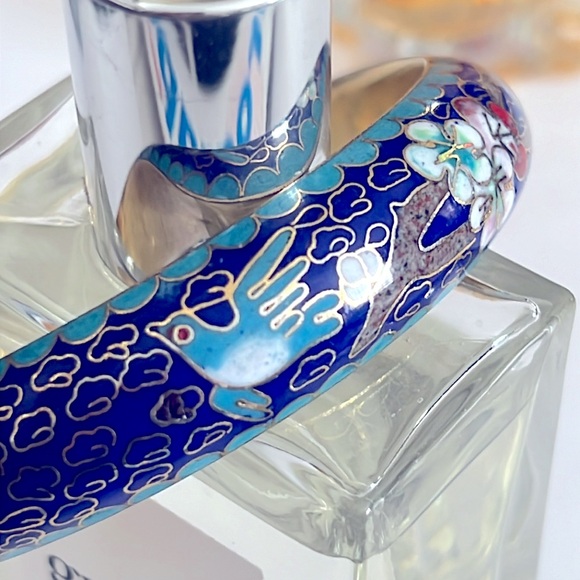 RARE CLOISONNÉ BIRD AND FLOWERS COLORFUL BRACELET - Picture 6 of 11